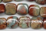 CNS104 15.5 inches 14*14mm square natural serpentine jasper beads