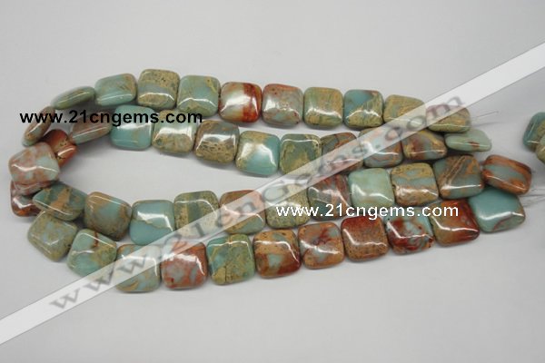 CNS106 15.5 inches 18*18mm square natural serpentine jasper beads