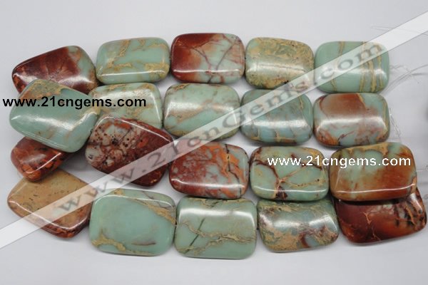 CNS115 15.5 inches 30*40mm rectangle natural serpentine jasper beads