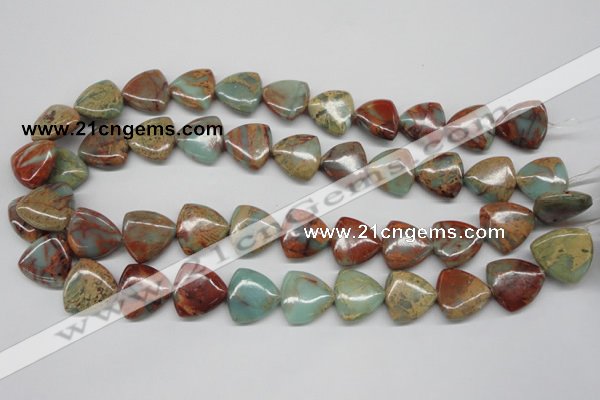 CNS117 15.5 inches 18*18mm triangle natural serpentine jasper beads