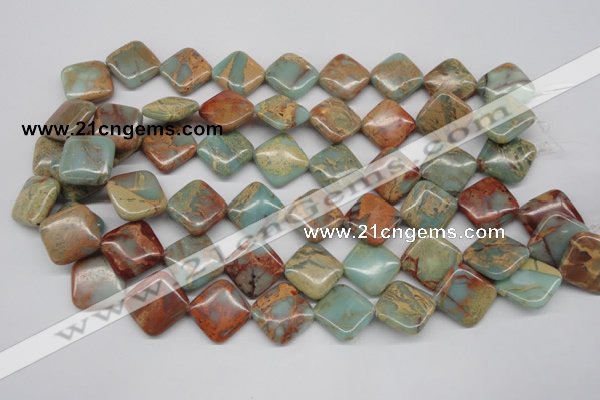 CNS121 15.5 inches 18*18mm diamond natural serpentine jasper beads