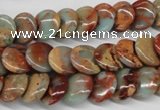 CNS124 15.5 inches 12mm flat round natural serpentine jasper beads