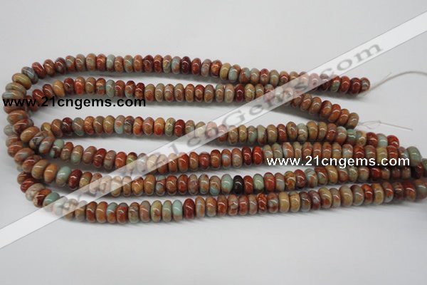 CNS130 15.5 inches 6*10mm rondelle natural serpentine jasper beads