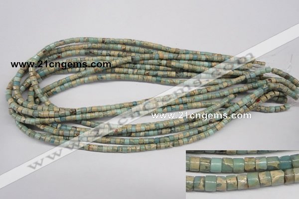 CNS135 15.5 inches 3.5*4mm heishi natural serpentine jasper beads