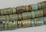 CNS136 5*8mm rondelle & 8*12mm tube natural serpentine jasper beads