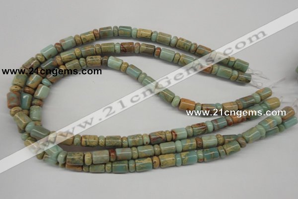 CNS136 5*8mm rondelle & 8*12mm tube natural serpentine jasper beads