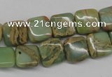 CNS140 15.5 inches 12*12mm square natural serpentine jasper beads