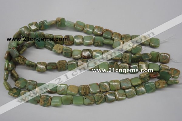 CNS140 15.5 inches 12*12mm square natural serpentine jasper beads