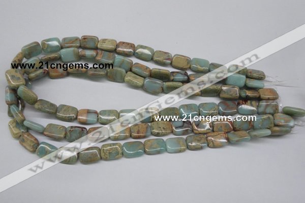 CNS145 15.5 inches 10*14mm rectangle natural serpentine jasper beads