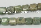 CNS15 16 inches 10*10mm square natural serpentine jasper beads