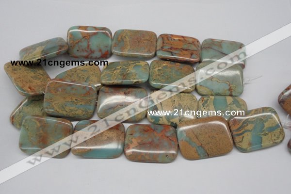 CNS152 15.5 inches 30*40mm rectangle natural serpentine jasper beads