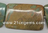 CNS153 15.5 inches 40*60mm rectangle natural serpentine jasper beads