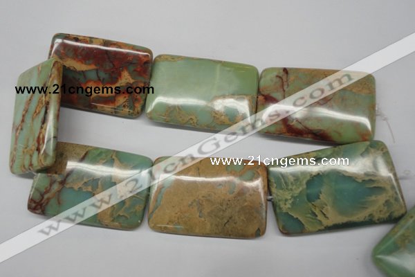 CNS153 15.5 inches 40*60mm rectangle natural serpentine jasper beads
