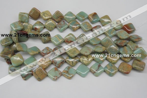 CNS156 15.5 inches 16*16mm diamond natural serpentine jasper beads