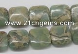 CNS16 16 inches 14*14mm square natural serpentine jasper beads