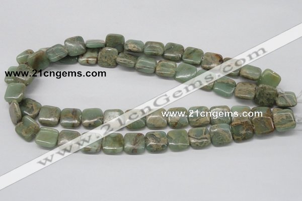 CNS16 16 inches 14*14mm square natural serpentine jasper beads