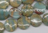 CNS161 15.5 inches 16mm flat round natural serpentine jasper beads