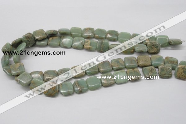 CNS17 16 inches 16*16mm square natural serpentine jasper beads