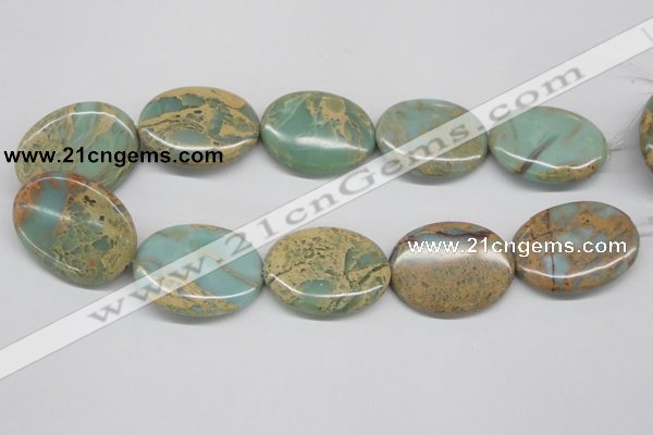 CNS170 15.5 inches 30*40mm oval natural serpentine jasper beads