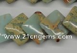 CNS180 15.5 inches 16*16mm diamond natural serpentine jasper beads