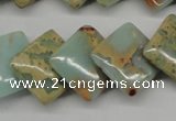 CNS180 15.5 inches 16*16mm diamond natural serpentine jasper beads