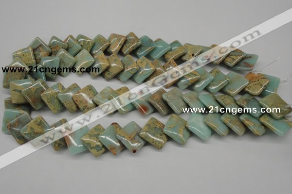 CNS180 15.5 inches 16*16mm diamond natural serpentine jasper beads