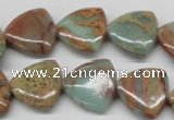 CNS184 15.5 inches 16*16mm triangle natural serpentine jasper beads