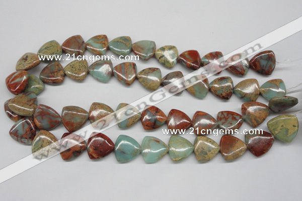 CNS184 15.5 inches 16*16mm triangle natural serpentine jasper beads