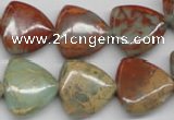 CNS185 15.5 inches 20*20mm triangle natural serpentine jasper beads