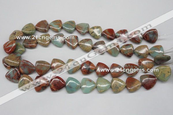 CNS185 15.5 inches 20*20mm triangle natural serpentine jasper beads