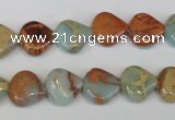 CNS186 15.5 inches 12*12mm triangle natural serpentine jasper beads