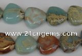 CNS187 15.5 inches 14*14mm triangle natural serpentine jasper beads