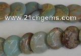 CNS191 15.5 inches 14mm flat round natural serpentine jasper beads