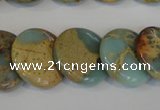 CNS192 15.5 inches 20mm flat round natural serpentine jasper beads