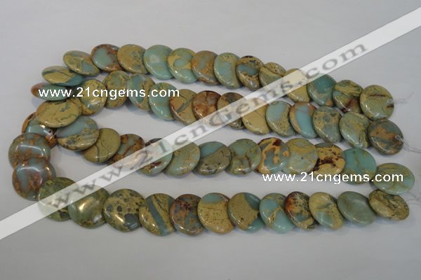 CNS192 15.5 inches 20mm flat round natural serpentine jasper beads