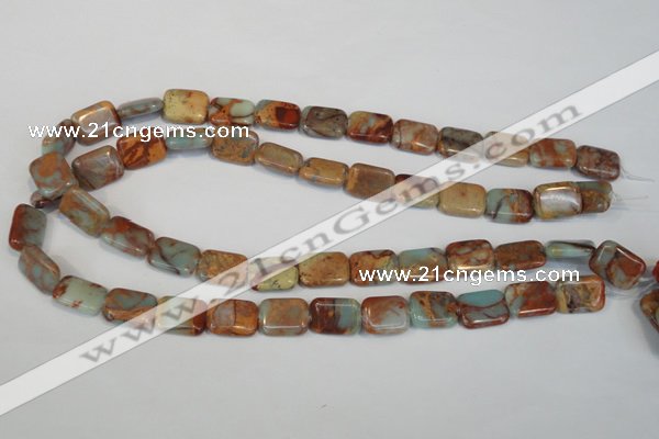 CNS194 15.5 inches 12*16mm rectangle natural serpentine jasper beads