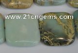 CNS195 15.5 inches 25*25mm square natural serpentine jasper beads