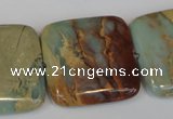 CNS196 15.5 inches 30*30mm square natural serpentine jasper beads