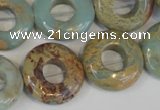 CNS197 15.5 inches 20mm donut natural serpentine jasper beads