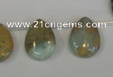 CNS200 Top-drilled 15*20mm flat teardrop natural serpentine jasper beads