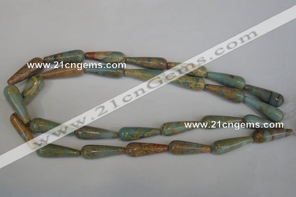 CNS201 15.5 inches 10*30mm teardrop natural serpentine jasper beads