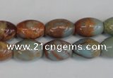 CNS203 15.5 inches 10*14mm rice natural serpentine jasper beads