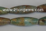 CNS204 15.5 inches 10*30mm rice natural serpentine jasper beads