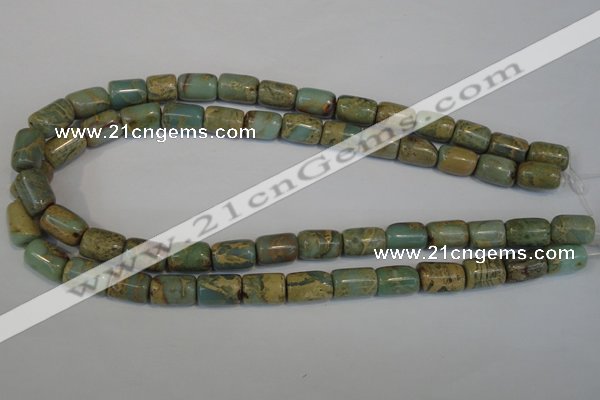 CNS205 15.5 inches 10*14mm drum natural serpentine jasper beads