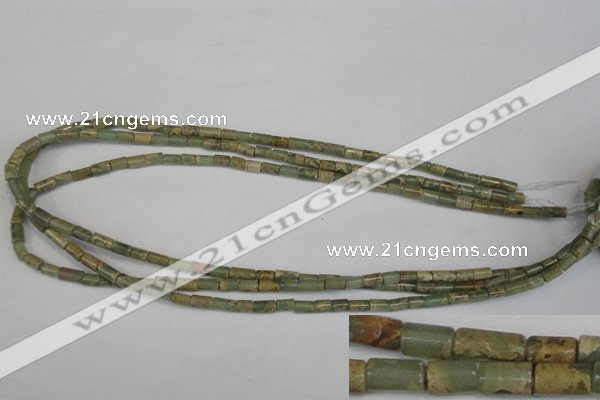 CNS206 15.5 inches 4*6mm tube natural serpentine jasper beads