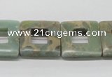 CNS21 16 inches 20*20mm square natural serpentine jasper beads