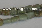 CNS212 15.5 inches 6*6mm square natural serpentine jasper beads