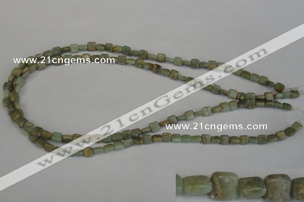 CNS212 15.5 inches 6*6mm square natural serpentine jasper beads