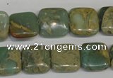 CNS213 15.5 inches 15*15mm square natural serpentine jasper beads