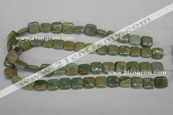 CNS213 15.5 inches 15*15mm square natural serpentine jasper beads